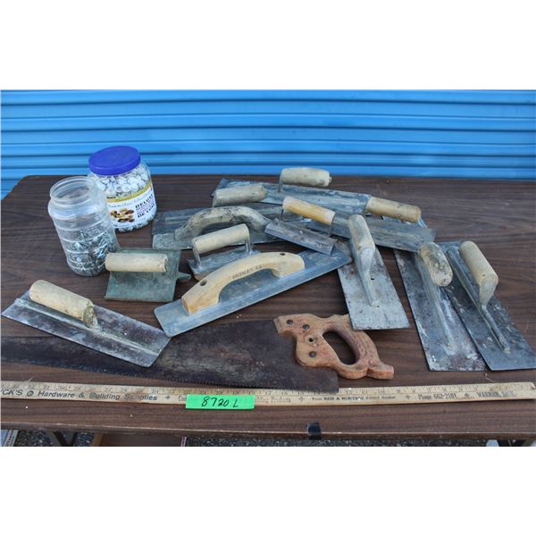 ** Cement Trowels, Hand Saw, Misc.