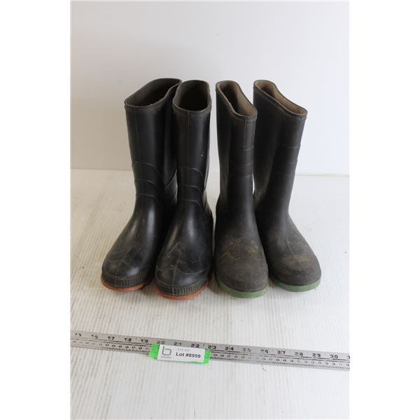 (2) Pairs of Rubber Boots - Both Size 5