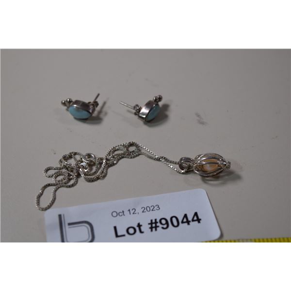 Sterling and Opal (?) Earrings, Etc