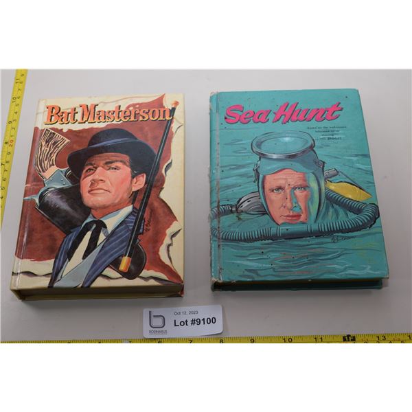 (2) Books -- Vintage Western Book, Etc 1960 Bat Masterson and Sea Hunt