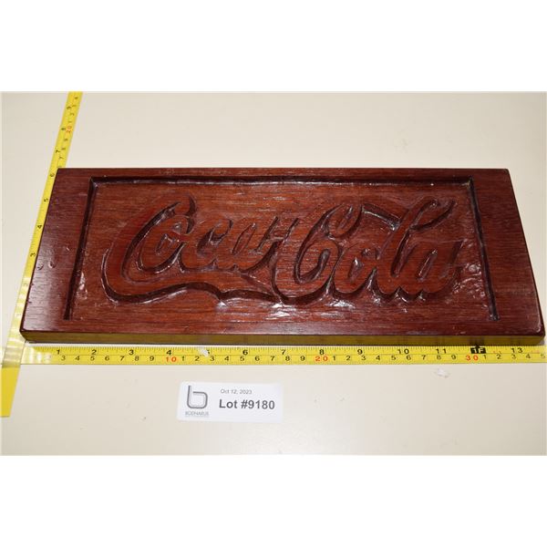 Coca Cola Carved Wooden Sign