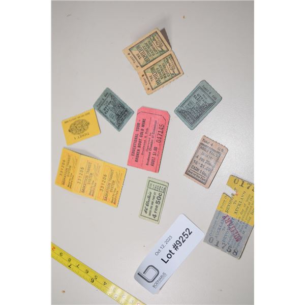 Antique Trolley Tickets, Etc