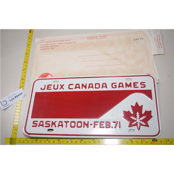 1971 Saskatoon Canada Games License Plate