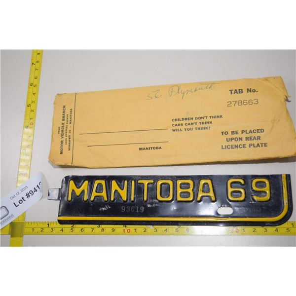 1969 Manitoba License Plate