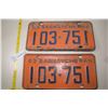 Image 1 : Matched Set of Sask 1963 License Plates
