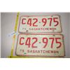 Image 1 : Matched Set of Sask 1975 License Plates