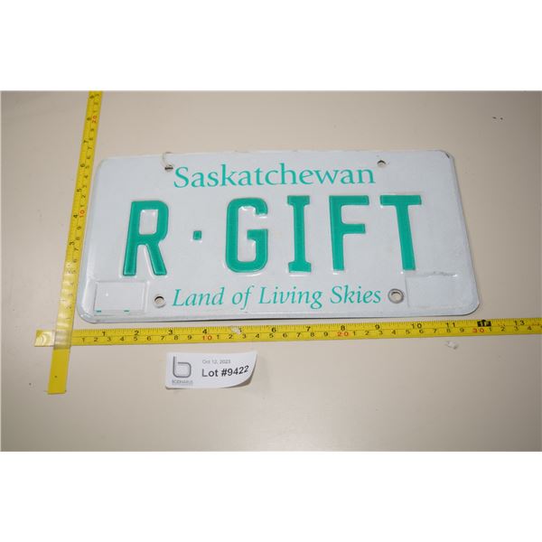 Undated Personalized Sask License Plate