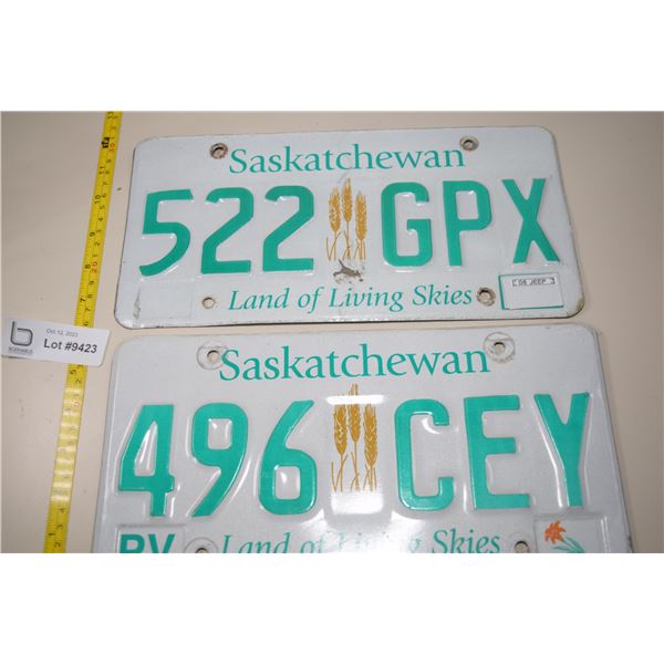 Undated Sask License Plate