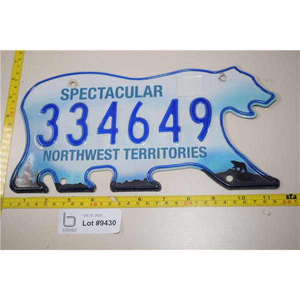 Undated NWT License Plate