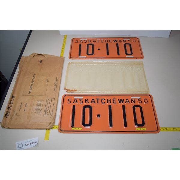 1950 Sask Matched Set License Plates