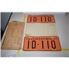 Image 1 : 1950 Sask Matched Set License Plates