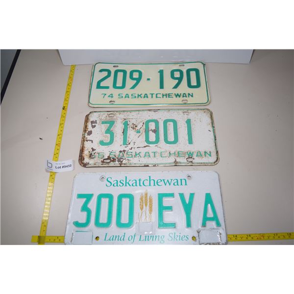 (3) Sask License Plates