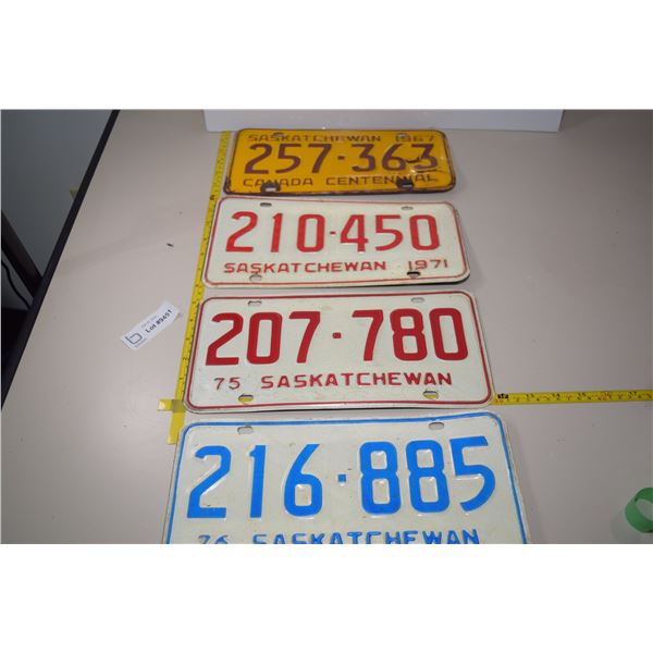 (4) Sask License Plates