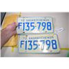 Image 2 : 1972 Matched Set Sask License Plates