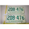 Image 1 : 1974 Matched Set Sask License Plates