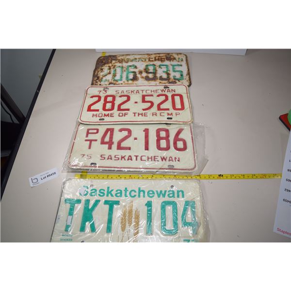 (4) Sask License Plates