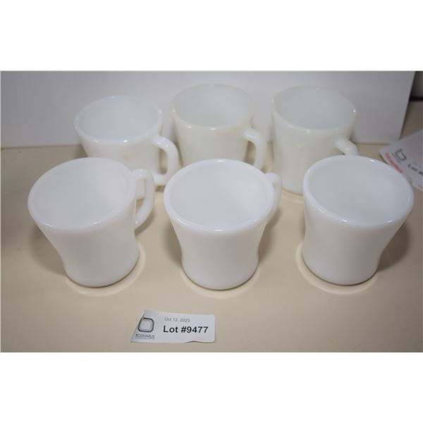 (6) Milk Glass Federal Coffee Cups
