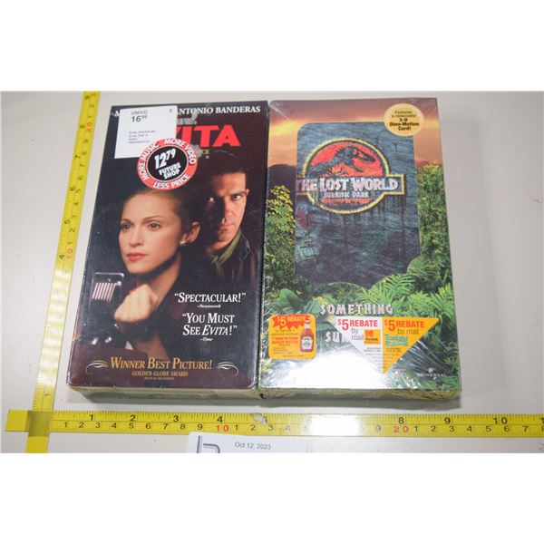 NOS VHS Movies - Lost World and Evita