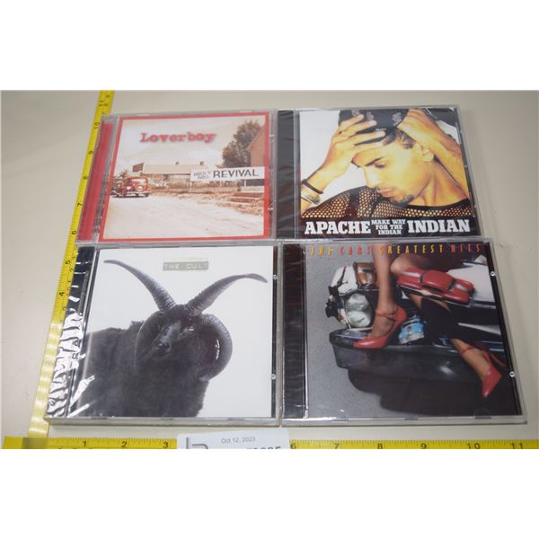 (4) CD Music-Loverboy, The Cult, The Cars NOS