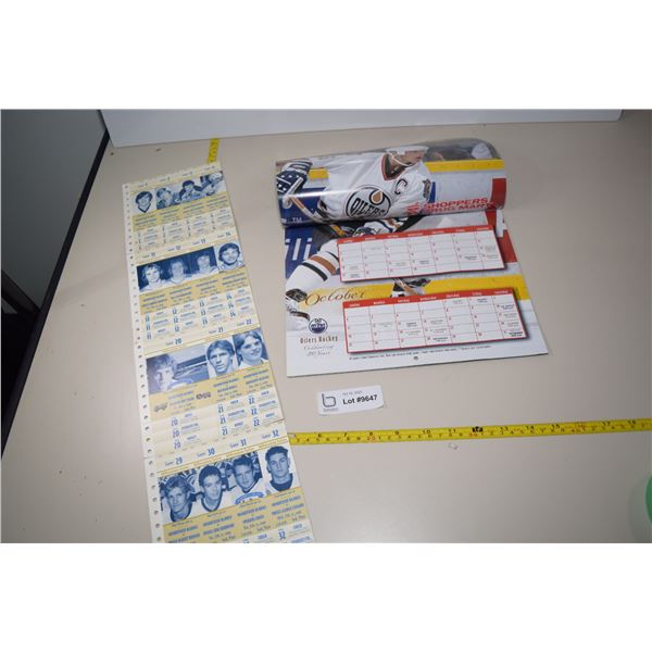 1998 Edmonton Oilers Calendar + Saskatoon Blades Millenium Era Tickets