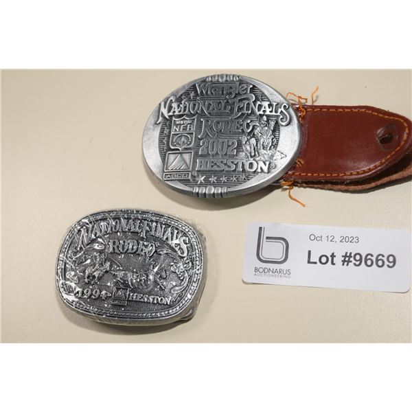 (2) Belt Buckles - 1994 and 2002 NFR Hesston