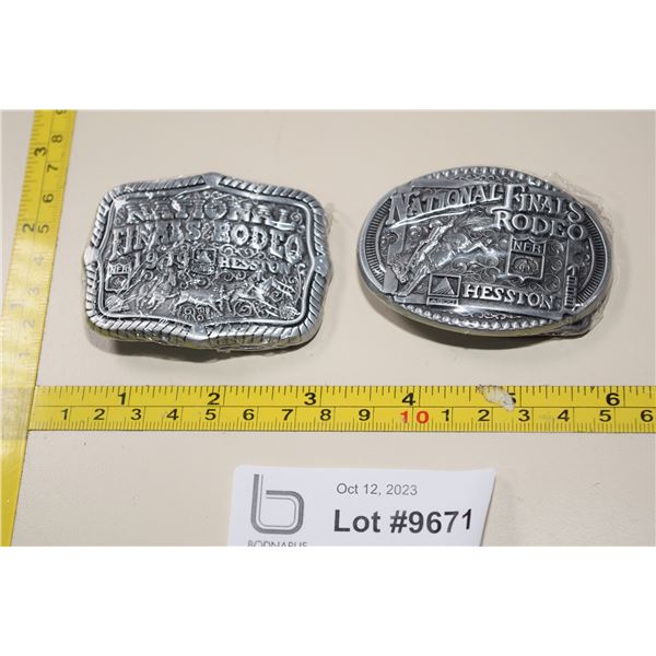 (2) Belt Buckles - 1998 and 1999 NFR Hesston