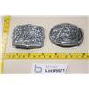 Image 1 : (2) Belt Buckles - 1998 and 1999 NFR Hesston