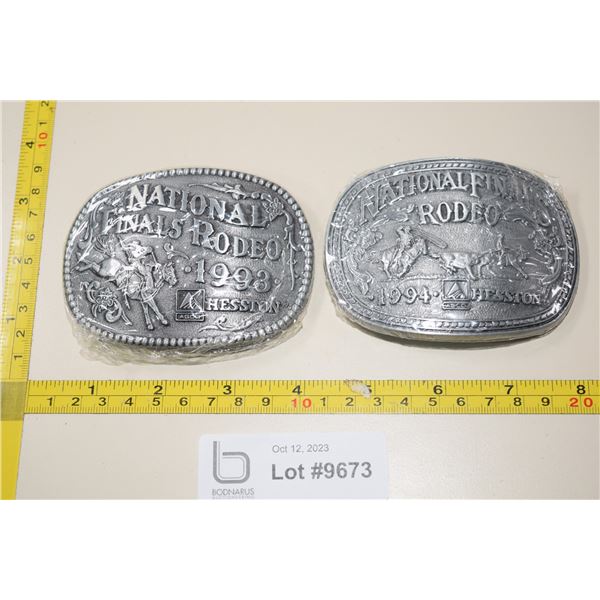 (2) Belt Buckles - 1993 ans 1994 NFR Hesston