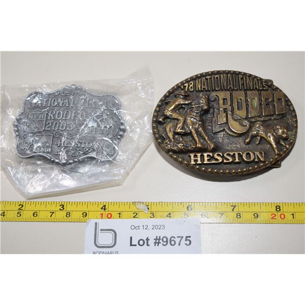 (2) Belt Buckles - 2003 and 1978 NFR Hesston