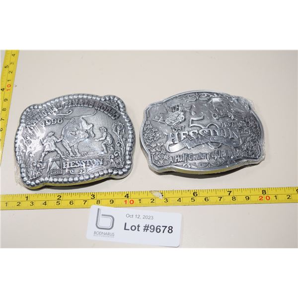 (2) Belt Buckles - 1996 and 1997 NFR Hesston