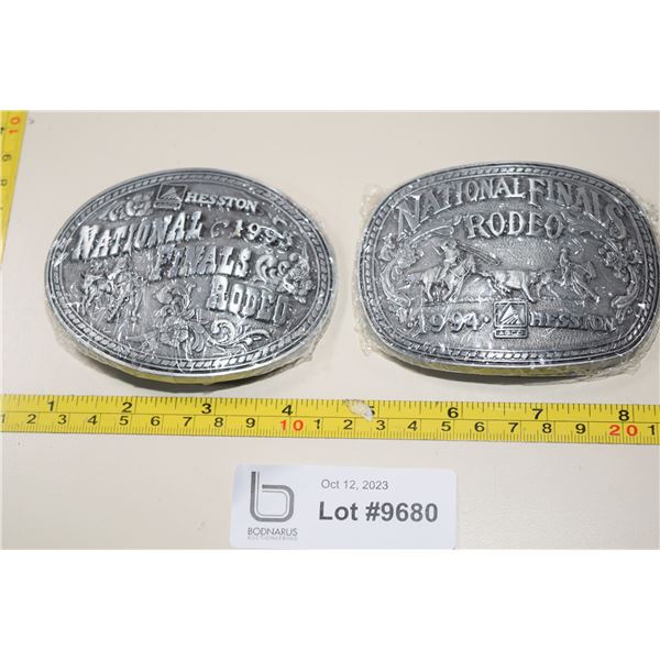 (2) Belt Buckles - 1994 and 1995 NFR Hesston