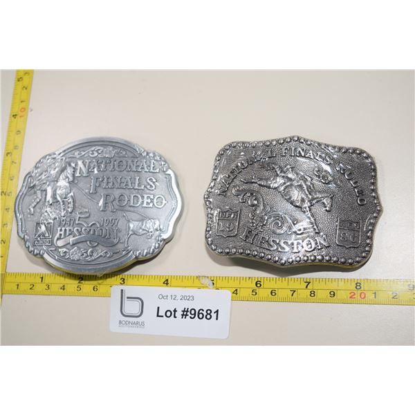 (2) Belt Buckles - 1986 and 1997 NFR Hesston