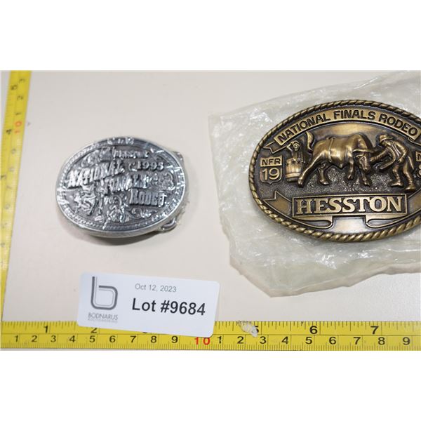 (2) Belt Buckles - 1995 and 1981 NFR Hesston