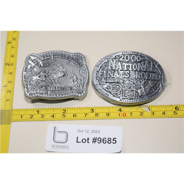 (2) Belt Buckles - 1996 and 2000 NFR Hesston