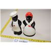 Image 1 : Pottery Black Americana Salt and Pepper Shakers - Repaired