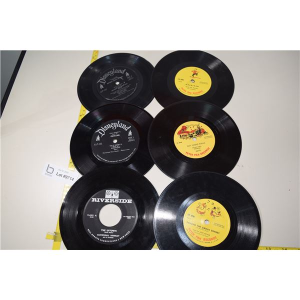 (6) Children's 45rpm Records - Disney