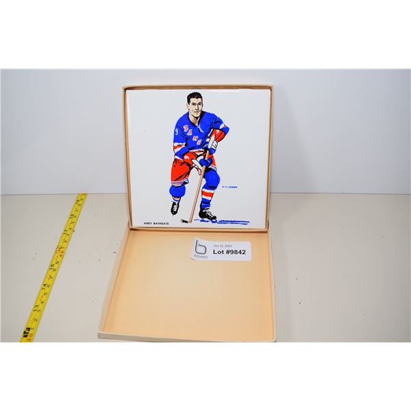 1964 H.M. Cowan NHL Tile - Andy Bathgate - NY Rangers