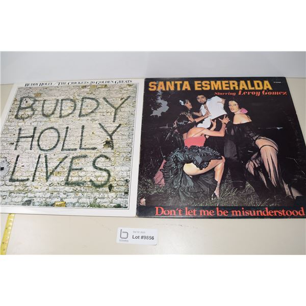 (2) LP Records - Buddy Holly and Santa Esmeralda