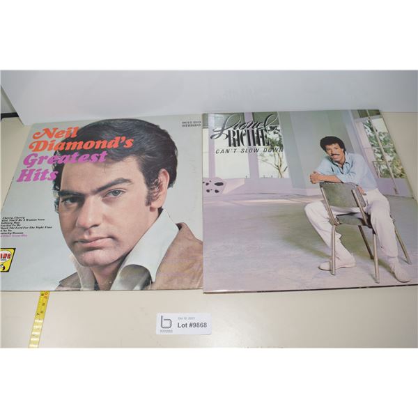 (2) Classic LP Records - Neil Diamond and Lionel Ritchie