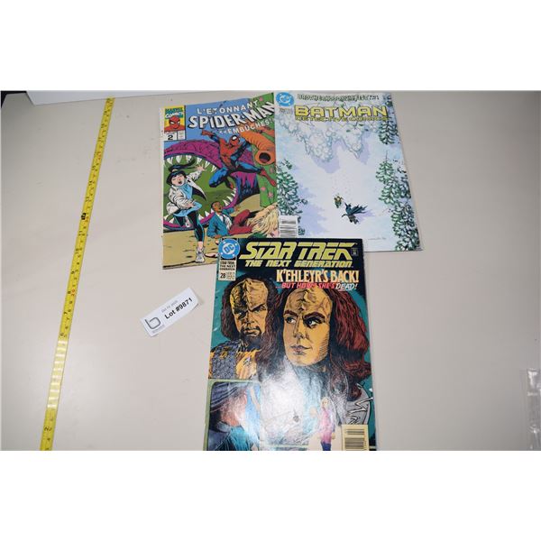 (3) Comics - DC - Star Trek and Batman  Marvel French Spiderman