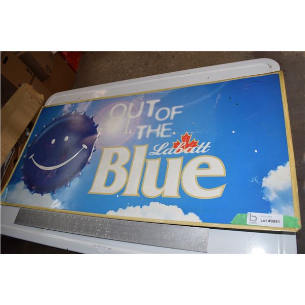 1970's Labatt's Blue Litho Tin Sign - 36x17