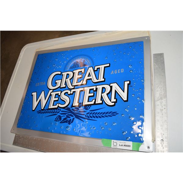 Great Western Litho Tin Sign - NOS