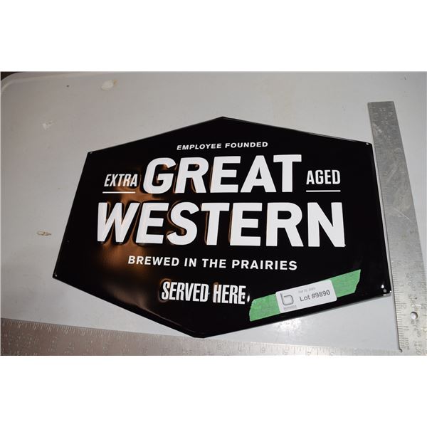 Great Western Litho Tin Sign - NOS