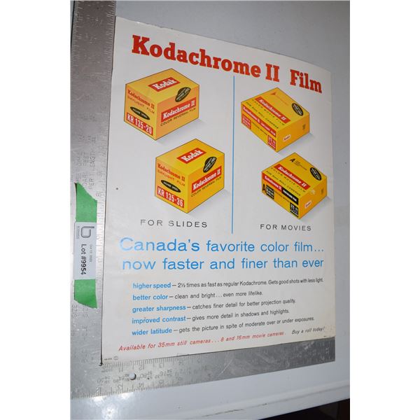 Kodak Store Display Sign - Kodachrome II Film