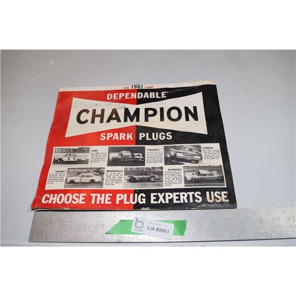 1961 Champion Spark Plug Size Chart