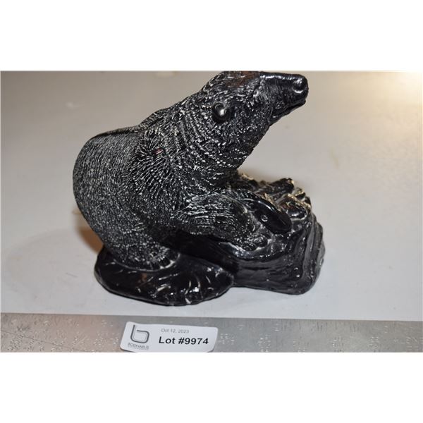 Wolf Coal Sculpture - Bear -Missing Ear