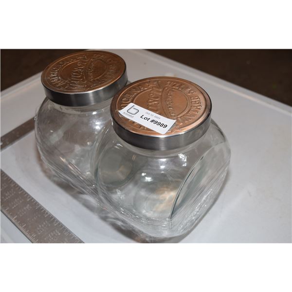 * (2) Mason Brand Store Candy Jars