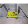 Image 2 : GLASS TOP METAL BASE TABLE & 3 UPHOLSTERED CHAIRS