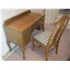 Image 3 : ANTIQUE 5 DRAWER VANITY DRESSER & MATCHING CHAIR