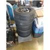 Image 1 : 5 TIRES ALL 190/60 R15 3 ARE MICHELIN 2 ARE BRIDGESTONE ON 5 BOLT RIMS